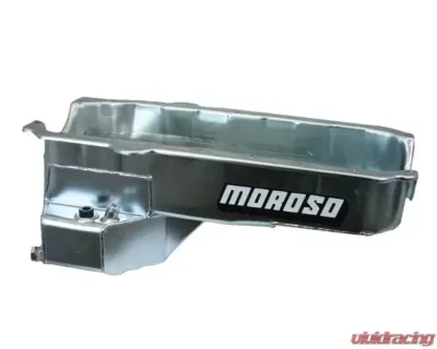 Moroso Wet Sump 5.5qt 7.5in Steel Oil Pan Chevrolet Small Block w/Passenger Side Dipstick 1980-1985 - 20179