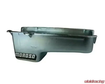Moroso Wet Sump 6qt 8.25in Steel Oil Pan Chevrolet Small Block w/Passenger Side Dipstick 1986+ - 20182