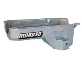 Moroso Wet Sump 5.5qt 7.5in Steel Oil Pan Chevrolet Small Block w/Passenger Side Dipstick 1986+
