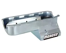 Moroso Wet Sump 7qt 8.25in Steel Oil Pan Pre-85 Chevrolet Small Block w/2 Piece Rear Main Seal