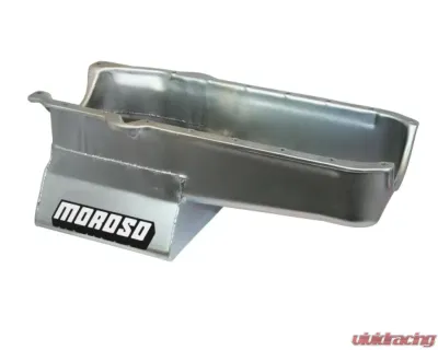 Moroso Wet Sump 7qt 8.25in Steel Oil Pan Chevrolet SBC w/Passenger Side Dipstick 1980-1985 - 20200