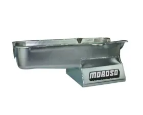 Moroso Wet Sump 7qt 8.25in Steel Oil Pan Chevrolet SBC w/1 Piece Rear Main Seal 1986+