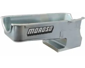 Moroso Wet Sump 6qt 9in Steel Oil Pan Pre-80 Chevrolet Small Block w/Driver Side Dipstick