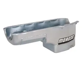 Moroso Wet Sump 6qt 8.25in Steel Oil Pan Pre-85 Chevrolet SBC w/Driver Side Dipstick