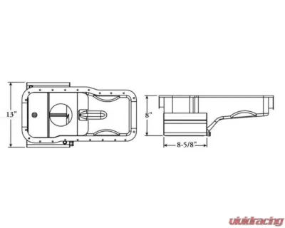 Moroso Kicked Out Wet Sump 7qt 8in Steel Oil Pan Ford 289-302 w/Front Sump - 20502