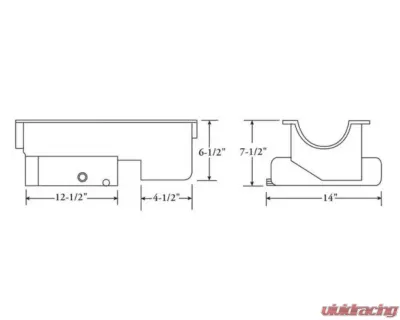 Moroso Kicked Out Circle Track Baffled Wet Sump 9qt 7.5in Steel Oil Pan Ford 351W w/Rear Sump - 20522