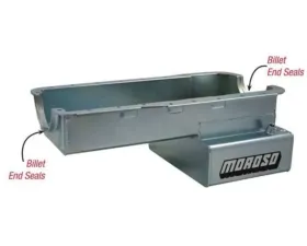 Moroso Road Race Baffled Wet Sump 7qt 8in Steel Oil Pan Ford 289-302 w/Front Sump