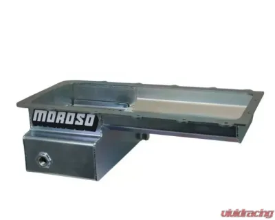 Moroso Road Race Baffled Wet Sump 7qt 6.25in Steel Oil Pan Ford 5.0 Coyote w/Front Sump - 20573