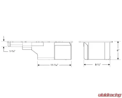 Moroso Drag Race Wet Sump 6qt 6in Aluminum Oil Pan GM LS/F Body w/Spin-On Oil Filter Adapter 1993-2002 - 21149