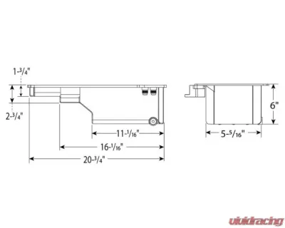 Moroso Deep Drag Race Baffled Wet Sump 6qt 9in Aluminum Oil Pan GM LS F-Body w/-10An Fitting 1993-2002 - 21150