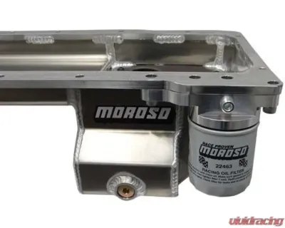 Moroso Road Race Wet Sump 7qt 6in Aluminum Oil Pan GM LS/Early F-Body w/Spin-On Oil Filter Adapter - 21152