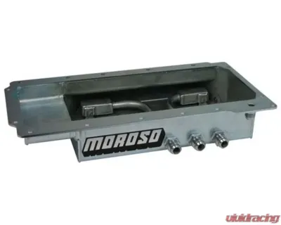 Moroso Fabricated Dry Sump 4in Steel Oil Pan GM LS w/Three Left Side Pick Ups - 21155