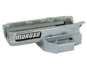 Moroso Wet Sump 6qt 6.5in Steel Oil Pan Chevrolet SBC w/1 Piece Rear Main Seal 1986+