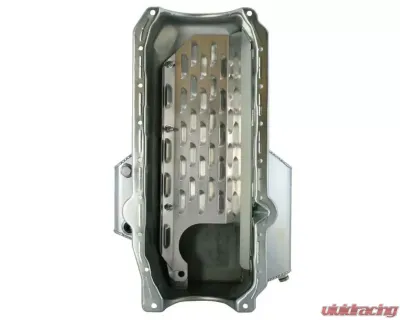 Moroso Wet Sump 6qt 6.5in Steel Oil Pan Chevrolet SBC w/1 Piece Rear Main Seal 1986+ - 21315