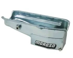 Moroso Wet Sump 7qt 7.5in Steel Oil Pan Pre-80 Chevrolet SBC w/1in Inspection Bung