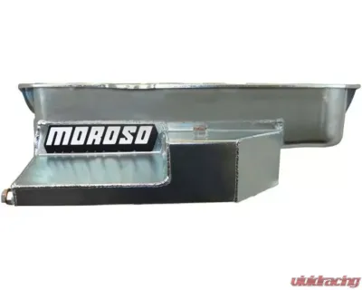 Moroso Wet Sump 8qt 6.5in Steel Oil Pan Pre-80 Chevrolet SBC w/1in Inspection Bung - 21325