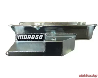 Moroso Wet Sump 8qt 6.5in Steel Oil Pan Chevrolet SBC w/1in Inspection Bung 1986+ - 21327