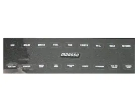Moroso Part No 74130/74131/74132/74133/74134/74135/74136/74180 Electrical Switch Panel Label