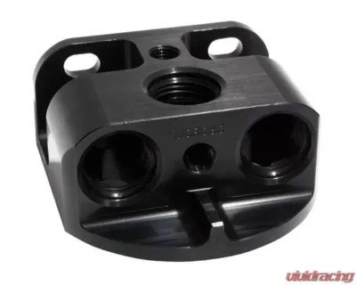Moroso 13/16in-16 & 3/4in-16 22mm Thread Front Port Remote Mount Oil Filter Adapter - 23764