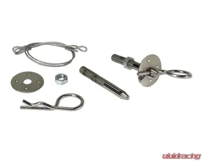 Moroso 2pc Steel 4in Pin 3/8in Diameter Oval Track Hood Pin Set - 39016