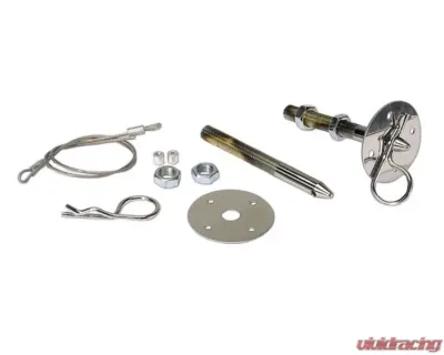 Moroso 2pc Steel 5in Pin 7/16in Diameter Chrome Hood Pin Set - 39021