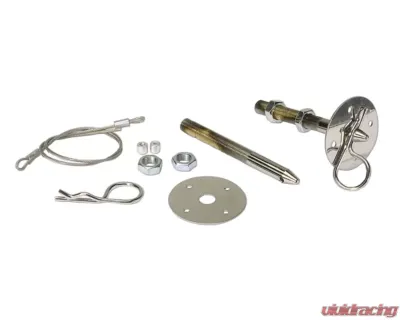 Moroso 2pc Steel 5in Pin 1/2in Diameter Chrome Hood Pin Set - 39020