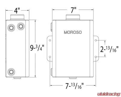 Moroso 4qt Integral Mounting Bracket Universal Coolant Expansion Tank - 63769