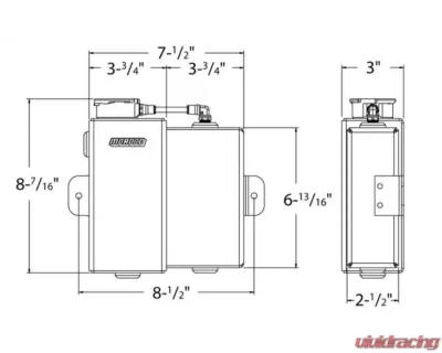 Moroso 1.25qt Billet Filler Neck Universal Coolant Expansion & Recovery Tank - 63772