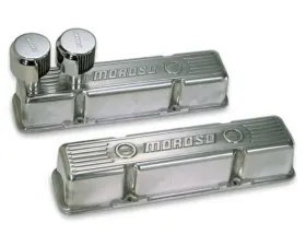 Moroso Polished Aluminum 1 Cover w/2 Front Breathers SBC Valve Cover
