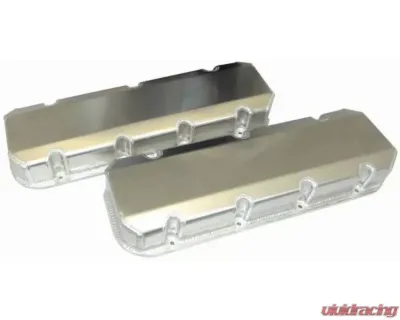 Moroso Aluminum Exhaust & Intake Pockets No Logo Chevrolet Big Block Valve Cover w/Billet Rail - 68479