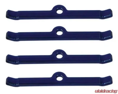 Moroso 4pc Blue Powder Coat Steel SBC Valve Cover Hold Downs - 68506