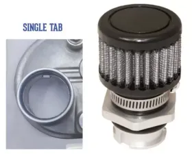 Moroso Black Finish Single Tab Oil Fill Hole OEM GM LS Valve Cover Breather Kit