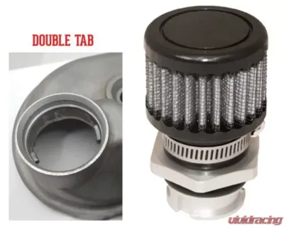Moroso Black Finish Double Tab Oil Fill Hole OEM GM LS Valve Cover Breather Kit - 68847