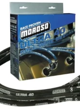 Moroso Black 90 Degree Non-HEI Sleeved Ultra 40 Chevrolet Small Block Ignition Wire Set                                     - 73824 - Image 3