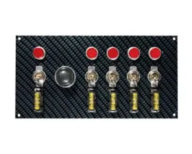 Moroso Grey/Black Fiber Design 4in x 7.75in Dash Mount Toggle Switch Panel