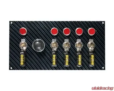 Moroso Grey/Black Fiber Design 4in x 7.75in Dash Mount Toggle Switch Panel - 74139