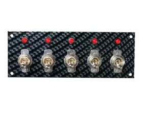 Moroso Grey/Black Fiber Design 2in x 5.5in Dash Mount Toggle Switch Panel