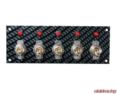 Moroso Grey/Black Fiber Design 2in x 5.5in Dash Mount Toggle Switch Panel - 74143
