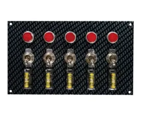 Moroso Grey/Black Fiber Design 4in x 6.75in Dash Mount Toggle Switch Panel