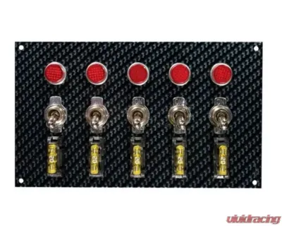 Moroso Grey/Black Fiber Design 4in x 6.75in Dash Mount Toggle Switch Panel - 74148