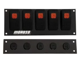 Moroso Five On/Off Switches 2.488in x 6.695in LED Flat Surface Mount Rocker Switch Panel