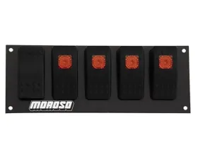 Moroso Four On/Off Switches 2.488in x 6.695in LED Flat Surface Mount Rocker Switch Panel