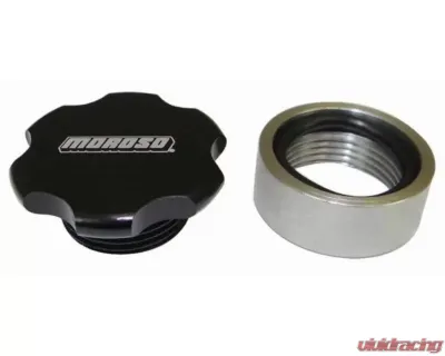 Moroso Black Anodized Steel Bung 1-1/4-12UNF Universal Filler Cap Kit - 85284