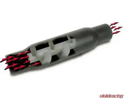 Moroso Steel 2.5in Inlet/Outlet x 4in Diameter x 12in Long Spiral Flow Racing Muffler - 94050