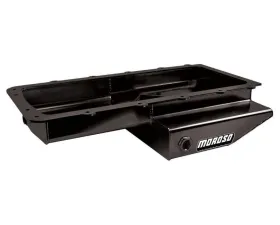 Moroso Ford 5.0L/5.2L Coyote Cobra Replica Road Race Baffled Rear T-Sump Steel Black Pc Oil Pan