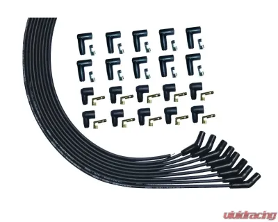 Moroso 135 Deg Unsleeved HEI/Non-HEI Ultra Spark Plug Wire Set Black Universal V8 - 51008