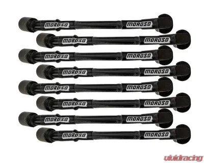 Moroso 11" Long Coil On Plug 90 Deg Plug Sleeved Ultra Spark Plug Wire Set Black GM LS 1997-2007 - 51534