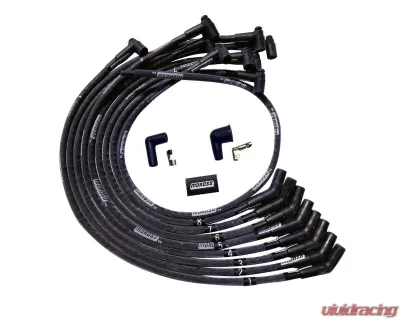 Moroso Over Valve Cover 135 Deg Plug HEI Sleeved Ultra Spark Plug Wire Set Black BBC - 51542