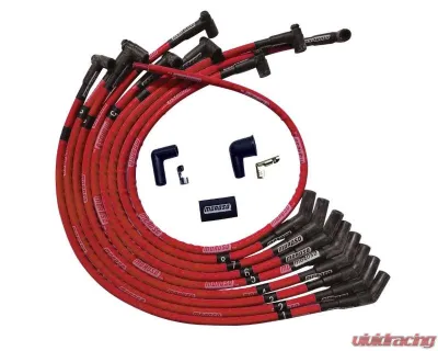 Moroso 135 Deg Plug Boots HEI Sleeved Ultra Spark Plug Wire Set Red SB Ford 260 | 289 | 302 - 52570