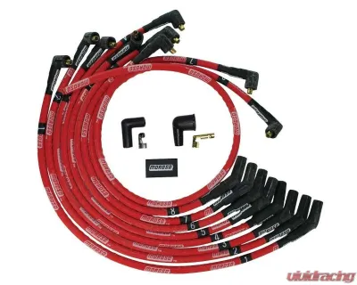 Moroso 135 Deg Plug Boots Non-HEI Sleeved Ultra Spark Plug Wire Set Red SB Ford 260 | 289 | 302 - 52571